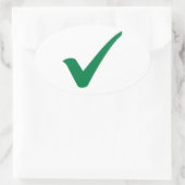 Groen vinkje ovale sticker (Tas)