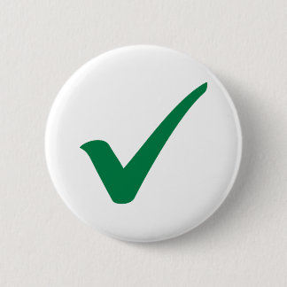 Groen vinkje ronde button 5,7 cm