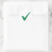 Groen vinkje ronde sticker (Tas)