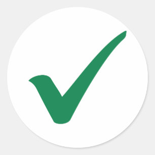 Groen vinkje ronde sticker