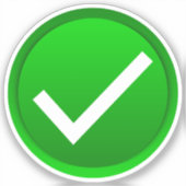 Groen vinkje sticker (Voorkant)