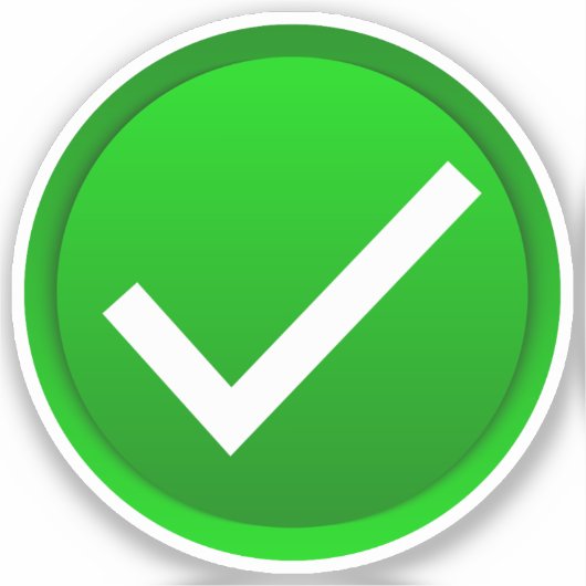 Groen vinkje sticker (Voorkant)