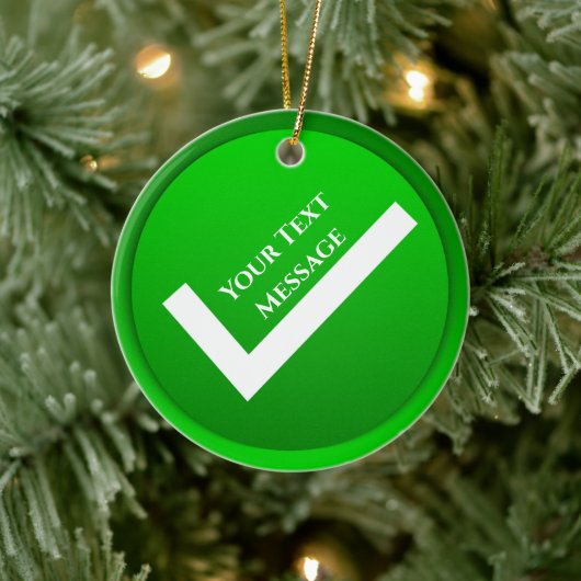Groen vinkje symbool Kerstmis Keramisch Ornament (Boom)