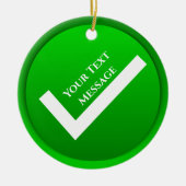 Groen vinkje symbool Kerstmis Keramisch Ornament (Voorkant)