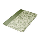 Groen Vintage Bloemmotief Toile Badmat (Gekanteld)