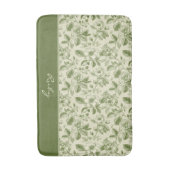 Groen Vintage Bloemmotief Toile Badmat (Voorkant Verticaal)
