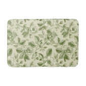 Groen Vintage Botanisch Toile Patroon Badmat (Voorkant)