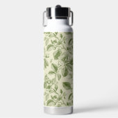 Groen Vintage Botanisch Toilepatroon Waterfles (Voorkant)