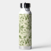 Groen Vintage Botanisch Toilepatroon Waterfles (Links)