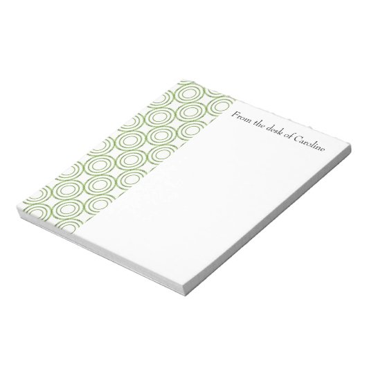 Groen Vintage Cirkelpatroon Persoonlijke Notitiebl Notitieblok (Linkerzijde)