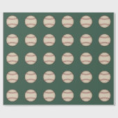 Groen Vintage Honkbal Inpakpapier (Vlak)