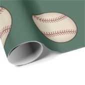 Groen Vintage Honkbal Inpakpapier (Rol Hoek)