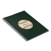 Groen Vintage Honkbal Notitieboek Cadeau (Rechterzijde)