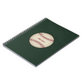 Groen Vintage Honkbal Notitieboek Cadeau (Linkerzijde)