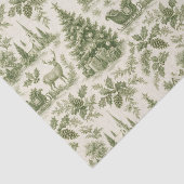 Groen Vintage Toile Kerstpatroon Tissuepapier (Detail)