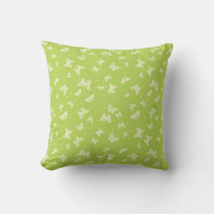Groen vintage vlindermotiefpatroon kussen