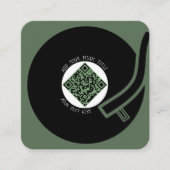 Groen vinyl LP | Muziek QR Code Vierkante Visitekaartje (Voorkant)