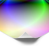Groen violet en blauw ventilator - perfecte Poster (Hoek)