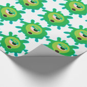 Groen virus cadeaupapier (Hoek)