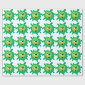 Groen virus cadeaupapier (Vlak)