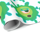 Groen virus cadeaupapier (Rol Hoek)