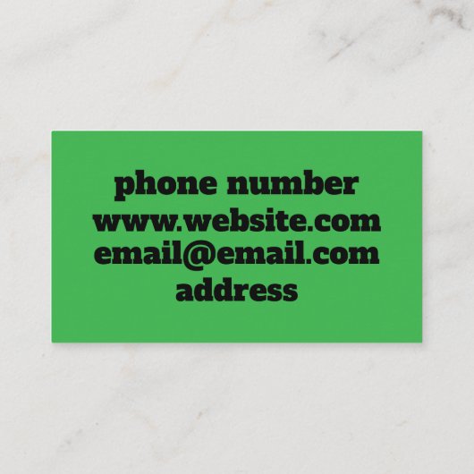 groen visitekaartje (Achterkant)