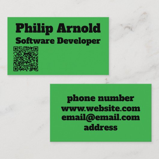 groen visitekaartje (Voorkant / Achterkant)