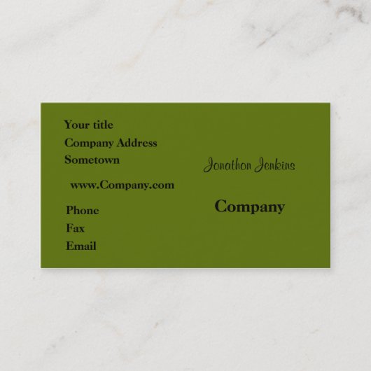 Groen Visitekaartje (Voorkant)