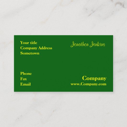 Groen Visitekaartje (Voorkant)