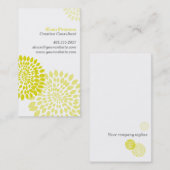 Groen Visitekaartje met Puff Flower (Voorkant / Achterkant)