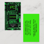Groen visitekaartje 'PC-reparaties'-circuit groen (Voorkant / Achterkant)