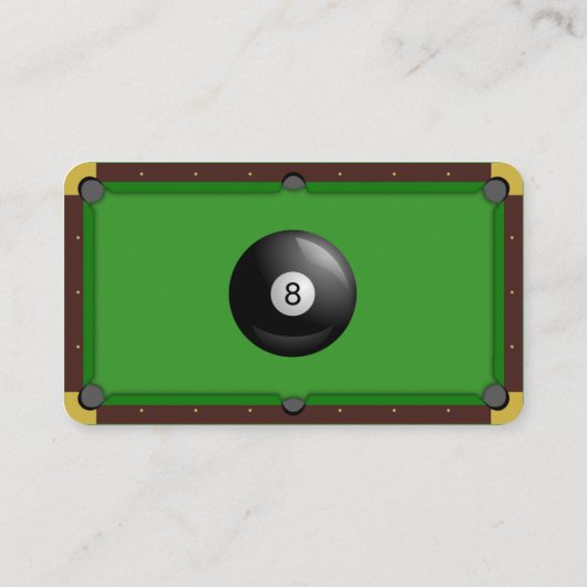 Groen Visitekaartje pooltafel (Achterkant)