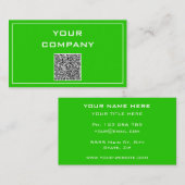 Groen Visitekaartje Uw Eigen Ontwerp met QR-Code (Voorkant / Achterkant)