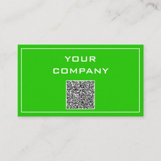 Groen Visitekaartje Uw Eigen Ontwerp met QR-Code (Voorkant)
