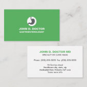 Groen visitekaartje voor gastrologie of gastroloog (Voorkant / Achterkant)