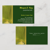 Groen visitekaartje voor orchidee bloeiblad. (Voorkant / Achterkant)