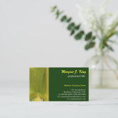 Groen visitekaartje voor orchidee bloeiblad. (Staand voorkant)