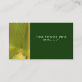 Groen visitekaartje voor orchidee bloeiblad. (Achterkant)