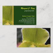 Groen visitekaartje voor orchidee bloeiblad. (Voorkant / Achterkant)