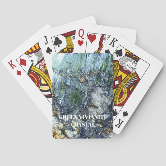 Groen Vivianiet Kristal Pokerkaarten (Achterkant)