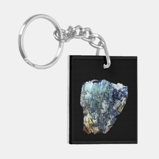 Groen Vivianiet Kristal Sleutelhanger (Voorkant Links)