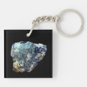 Groen Vivianiet Kristal Sleutelhanger (Achterkant)