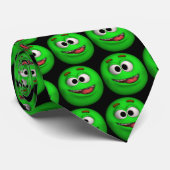 Groen vizier-oyed Emoticon Face Stropdas (Opgerold)