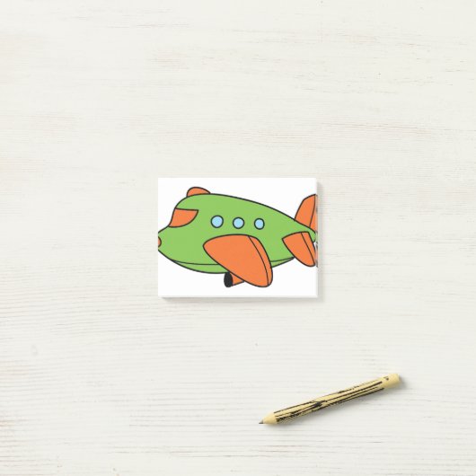 Groen vliegtuig post-it® notes (Op bureau)