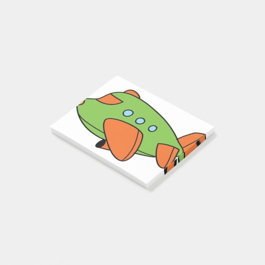Groen vliegtuig post-it® notes (Schuin)