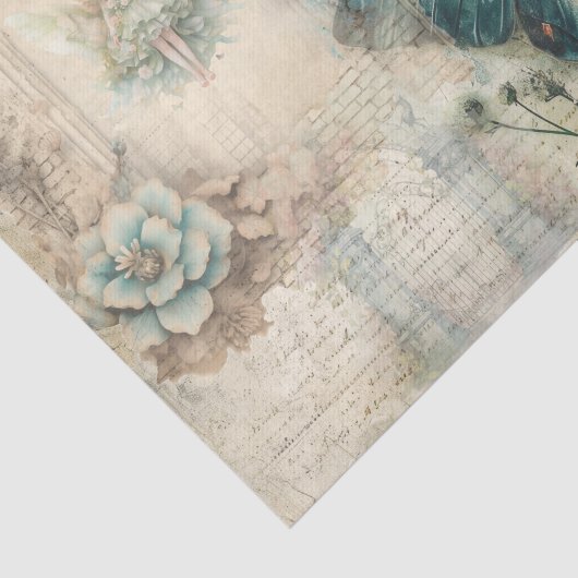 groen vlinder collage decoupage papier (Detail)