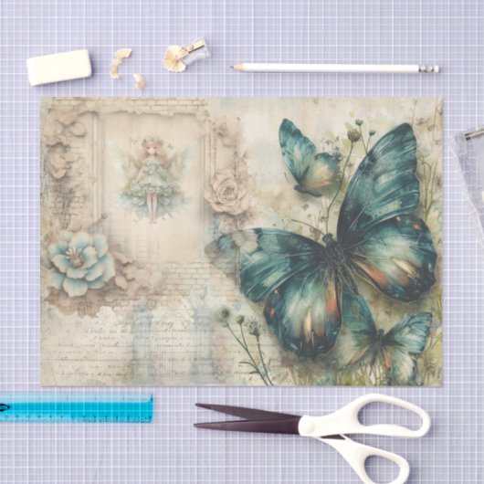  groen vlinder collage decoupage papier (Craft)
