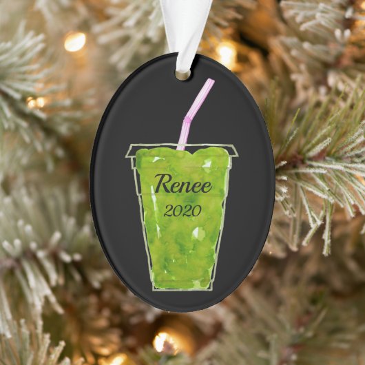 Groen vloeiend gepersonaliseerd ornament (Boom)