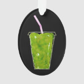 Groen vloeiend gepersonaliseerd ornament (achterkant)