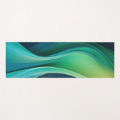 Groen vloeiende vormen op donkerblauw yogamat (Voorkant (horizontaal))